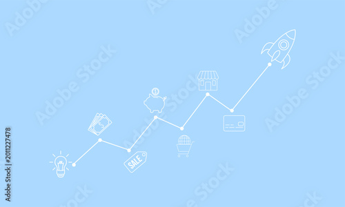 Fotografía Business growth path economy improving progress concept