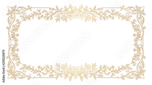 elegant gold floral frame border design