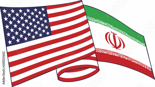 Foto Tehran Washington confrontation symbolizing war risk, political unrest, and broken diplomatic relations in Middle East region