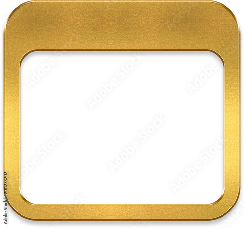 Tableau sur toile Modern golden web browser window frame with metallic outline for website preview