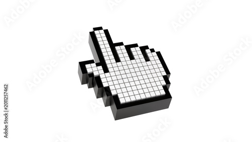 Fotografía Pixelated hand cursor pointing, isolated on transparent background