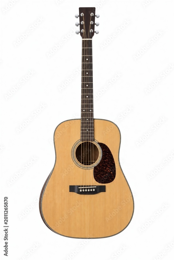 Fototapeta premium Acoustic Guitar Isolated on White Background