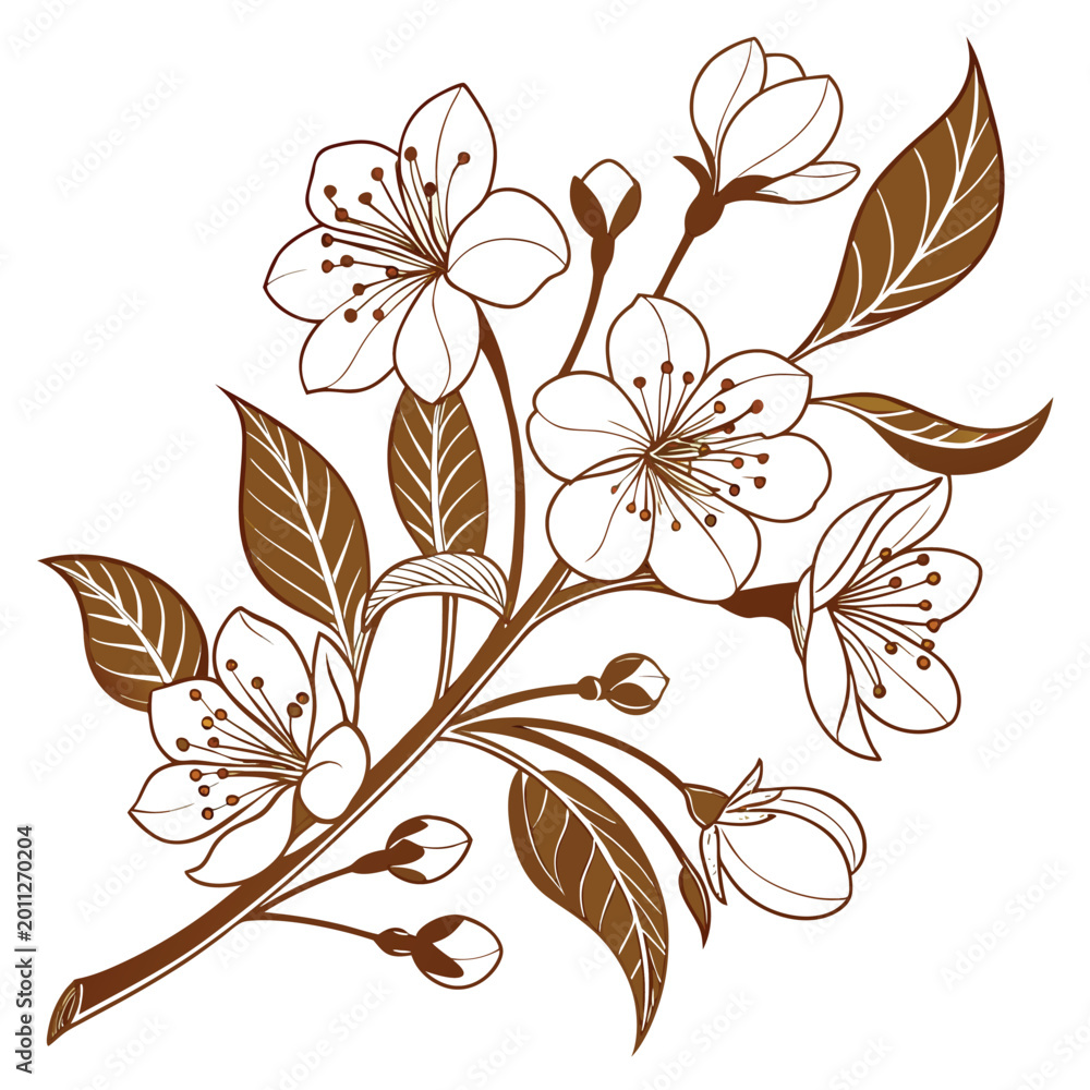 Fototapeta premium Luxury Golden Floral Vector Illustration
