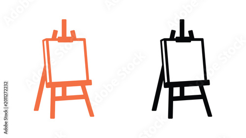 easel icon easel silhouette drawing easel flat design