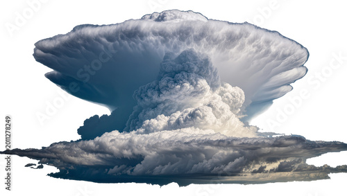 Bild auf Leinwand Massive cumulonimbus storm cloud formation, isolated on transparent background