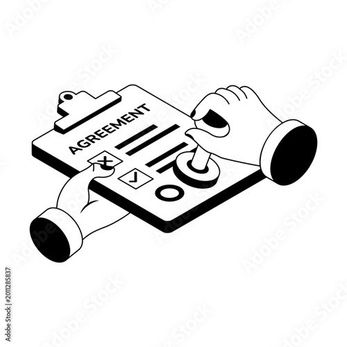 Cuadro en lienzo Isometric style illustration of an agreement