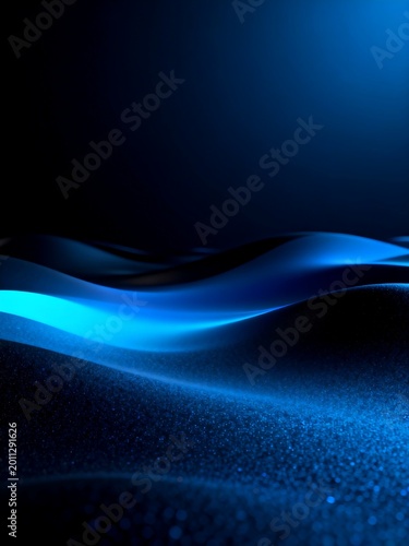 Dark Blue Glowing Abstract Wave Background Texture
