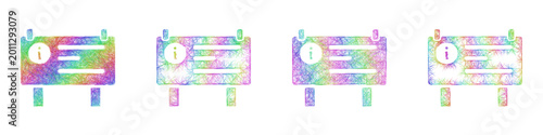 Bild auf Leinwand Colorful sketch information board icon design set