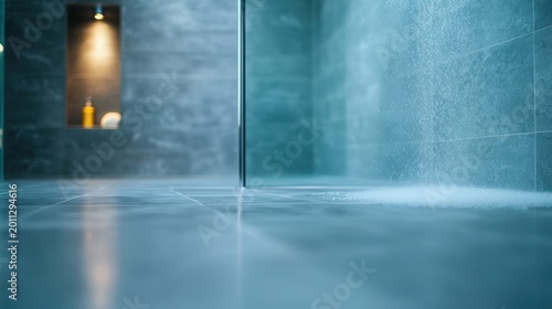 Spa bathroom Rain Shower Steam Modern bathroom with rain shower, steam, glass walls, sleek design