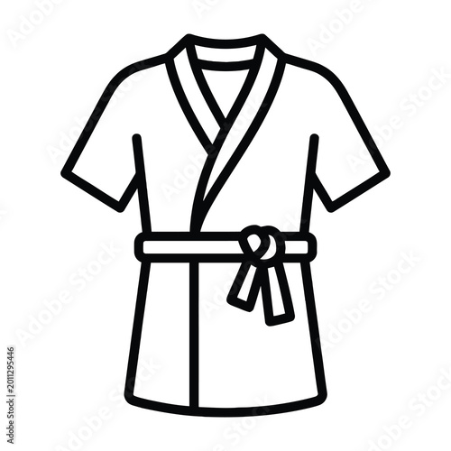martial arts uniform with belt tied around waist
