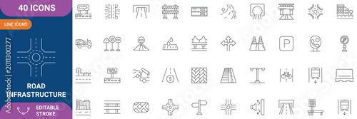 Foto Road Infrastructure Icon Set