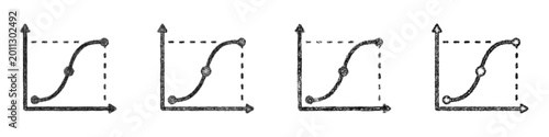 Obraz na plátne Sketch easing icon design set