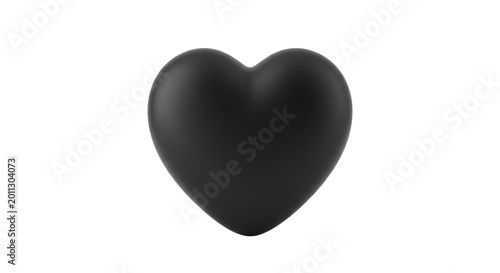 Matte black 3d heart shape mockup