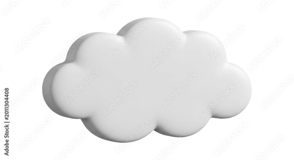 Obraz premium Glossy white 3d cloud shape icon