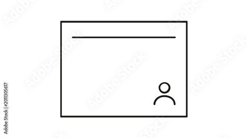 Minimalist vector icon of a Kanban task card featuring a title line and user assignee symbol, ideal for project management software, business productivity apps, and agile workflow illustrations.