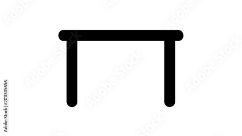 Minimalist Monitor Stand Vector Icon Illustration, Sleek Black Line Art Design of a Raised Platform for Computer Screens and Desk Organization, Clean Scalable Graphic for Business and Technology