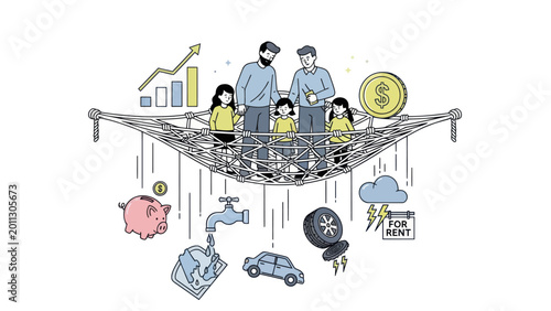 Foto Family Struggling with Financial Security Issues.