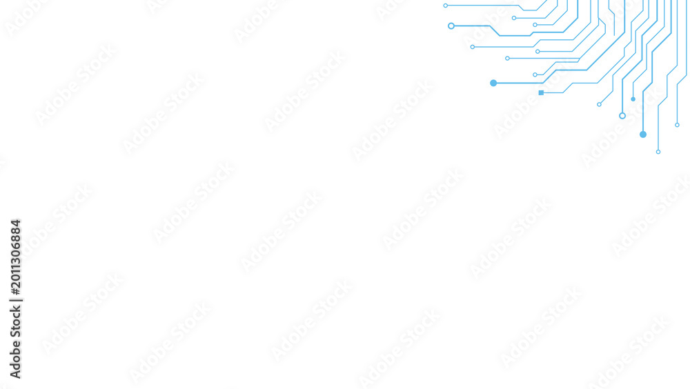 Obraz premium Minimal Circuit Corner Borders Set Blue Technology Line Frame Background Vector