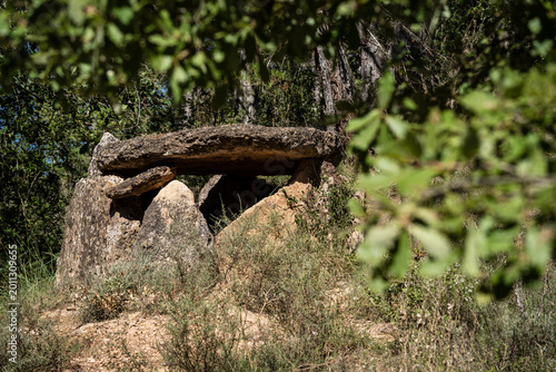 Schilderij op canvas Necròpolis of Ceuró, medium Neolithic, close to the church of Sant Julià de Ceur