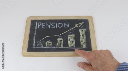 Hand draws a graph. The word 