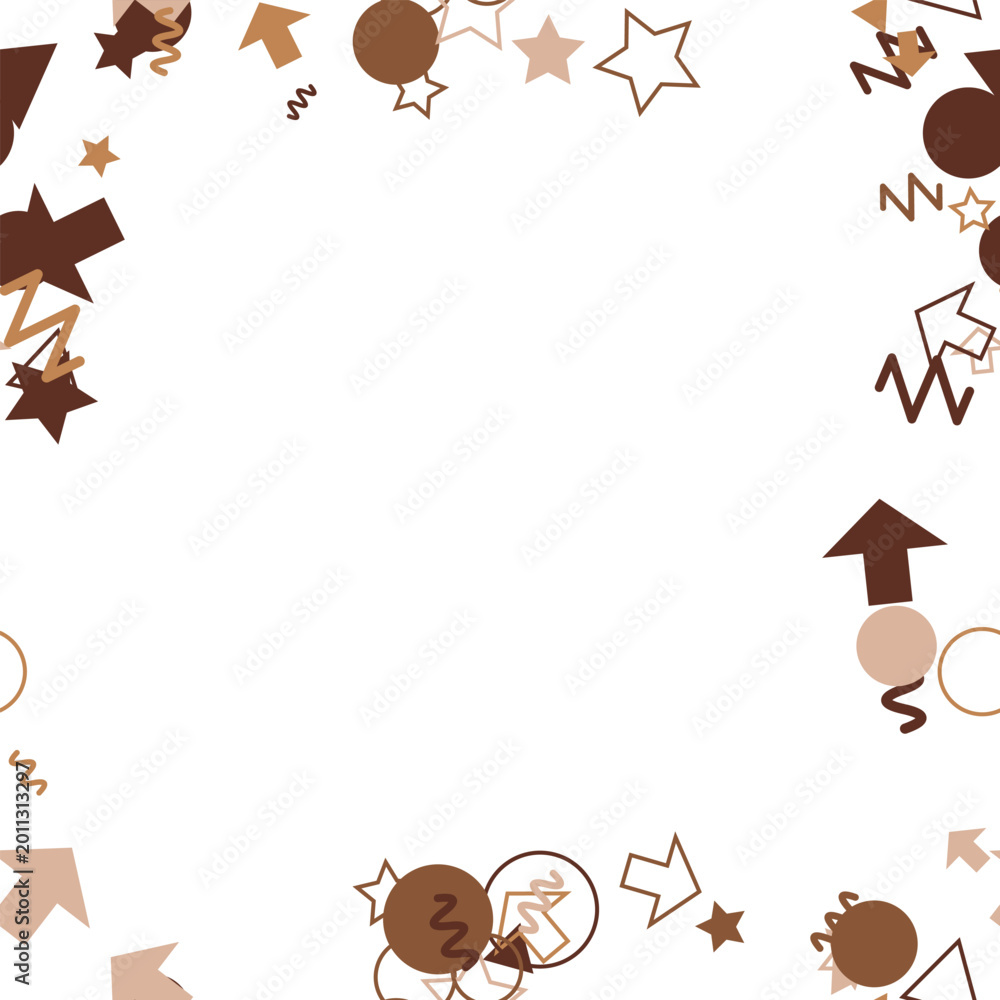 Fototapeta premium pattern confetti square Brown and beige abstract background with arrows stars