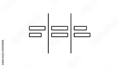 Minimalist Vector Icon Illustration of a Three-Column Kanban Board with Task Cards, Representing Agile Project Management, Workflow Organization, Productivity, and Business Process Optimization.