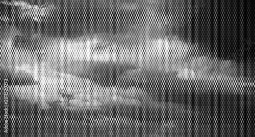 Dramatic halftone cloud and sky texture overlay on transparent background for retro photography and pop art design.
