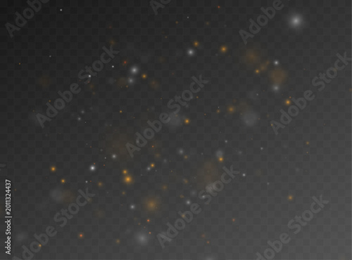 Tableau sur toile Luminous mixed white and gold dust with floating particles and soft glow