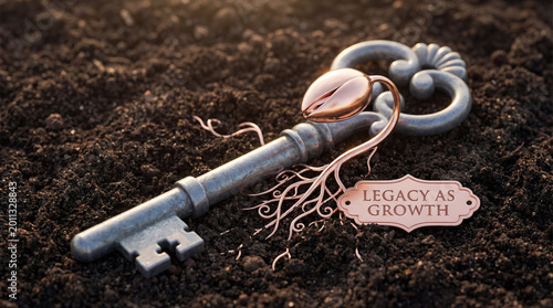 Legacy Key Symbolizing Growth and Roots | Generational Wisdom with Nature-Inspired Design | Timeless Key with 