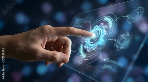 Gear Configuration on Touchscreen Display with Mans Hand Interactive System