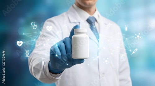 Medicine in Hand of Doctor for Healthcare Pharmaceutical Industry Treatment