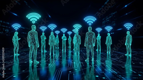 Wifi Network Conceptual Illustration of Digital Communication and Connectivity