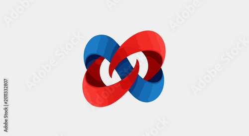 Free Download Intertwined red and blue ribbon-like shapes form an infinity symbol - GFXLoad