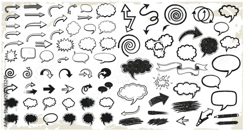 Photos Set of comic speech bubbles. Cartoon vector illustration