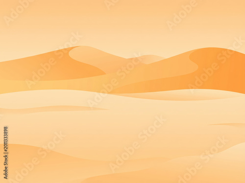 Minimal orange desert sand dunes landscape illustration with layered gradients and soft horizon for background banner and modern design use