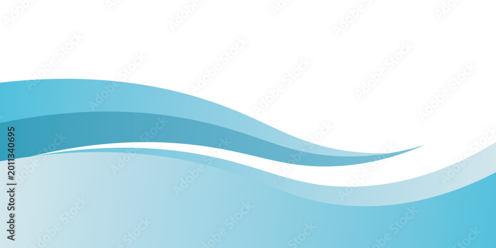 Fototapeta premium Blue and white business wave banner background. vector