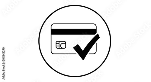Bild auf Leinwand Approved credit card icon symbol.