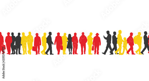 Bild auf Leinwand Diverse group of people walking together.