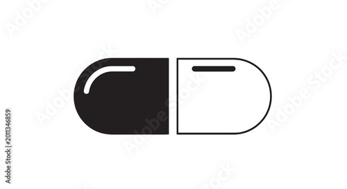 Tableau sur toile Black and white capsule pill.