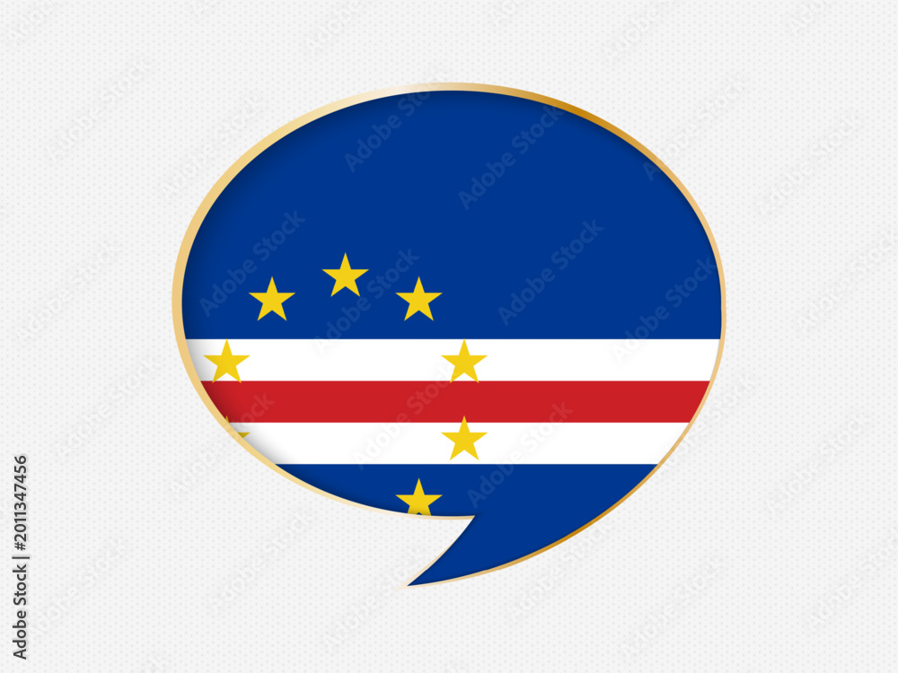 Obraz premium Cape Verde in a Speech Bubble Design on Golden Frame.