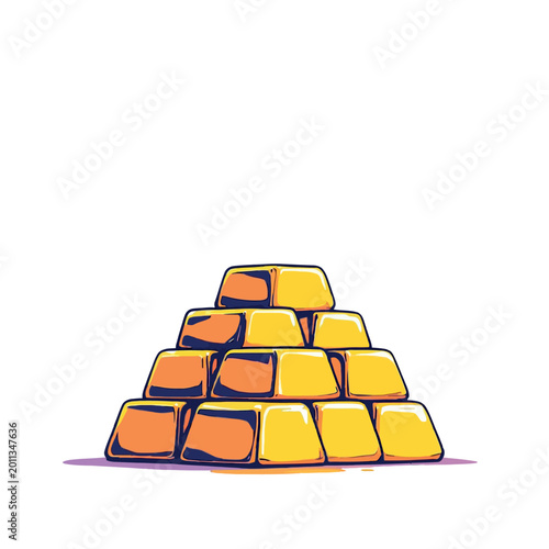 Vsai gold bars pyramid representing wealth and profit