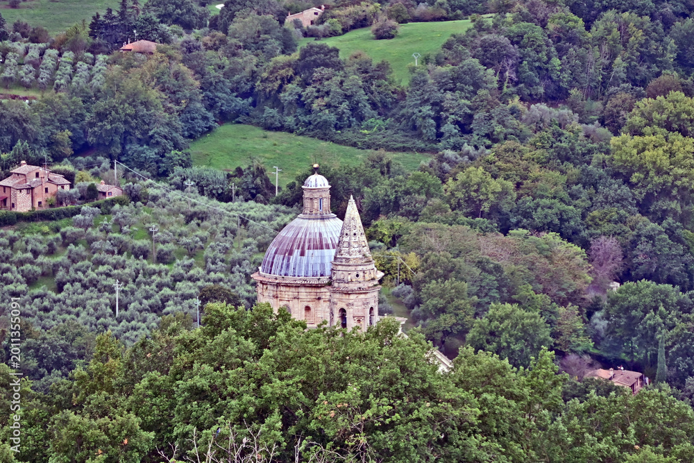 Naklejka premium Montepulciano, la Chiesa o Santuario della Madonna di San Biagio, Val d'Orcia, Toscana
