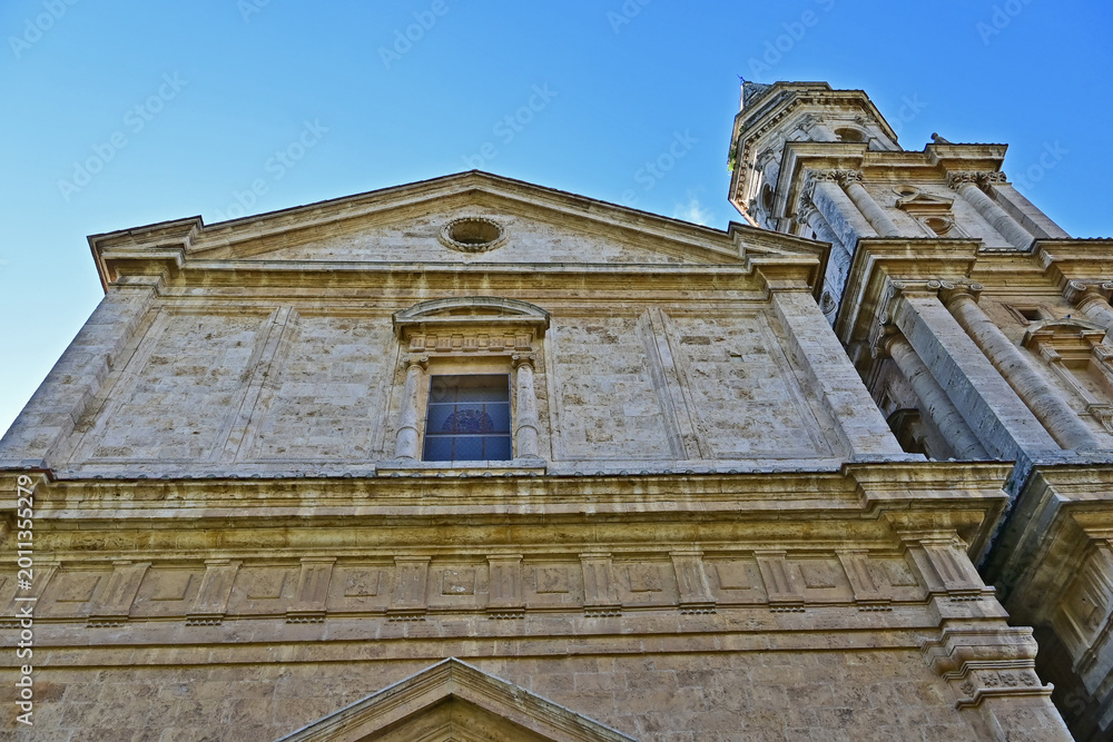 Naklejka premium Montepulciano, veduta della valle dalla Chiesa o Santuario della Madonna di San Biagio, Val d'Orcia, Toscana