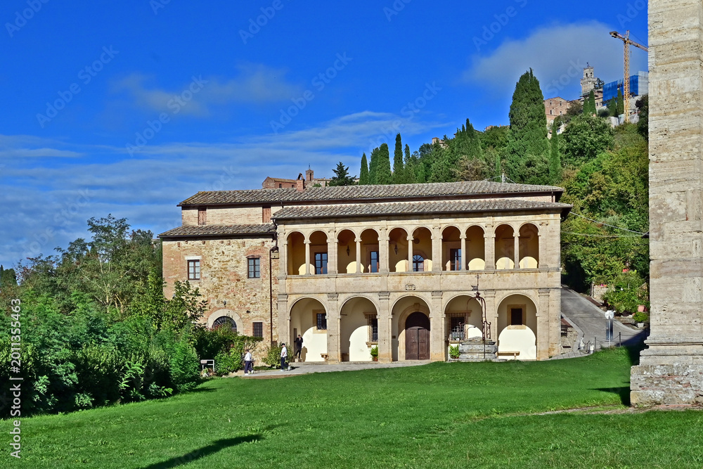Obraz premium Montepulciano, Casa Parrocchiale della Chiesa o Santuario della Madonna di San Biagio, Val d'Orcia, Toscana