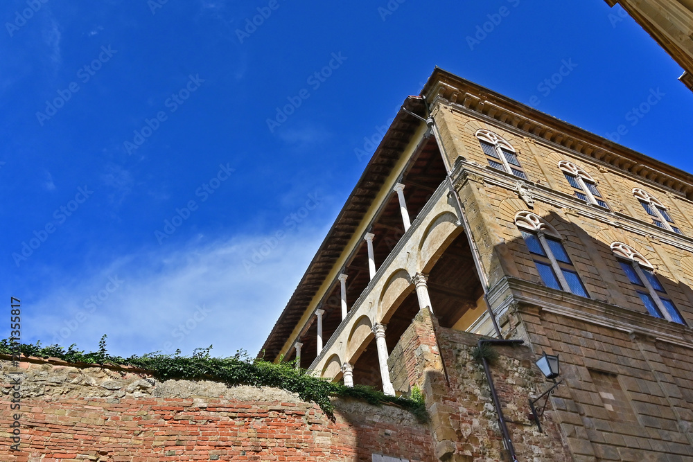 Naklejka premium Pienza, Palazzo Piccolomini a Pienza, Val d'Orcia, Toscana