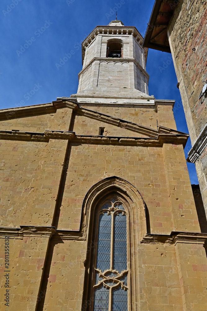 Fototapeta premium Pienza, il Duomo di Pienza o Cattedrale di Santa Maria Assunta, Siena, Val d'Orcia, Toscana