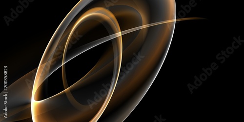 Abstract illustration of luxurious black lines on a gradient background with golden accents