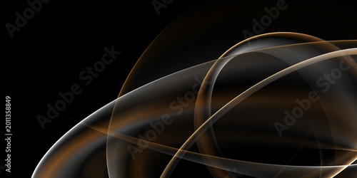 Billede på lærred Abstract illustration of luxurious black lines on a gradient background with gol
