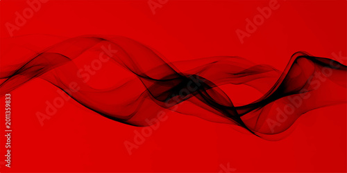 Photos Abstract artistic depiction of flowing black smoke against a vibrant crimson backdrop, evoking a sense of mystery and intrigue