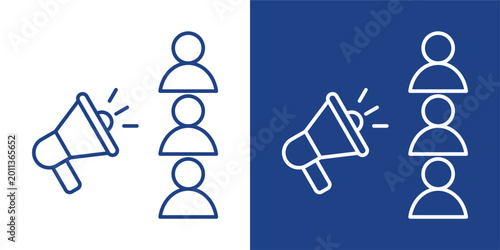 Tableau sur toile Engagement Blue And White Icon Style Collection